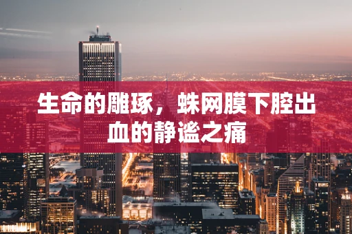 生命的雕琢，蛛网膜下腔出血的静谧之痛