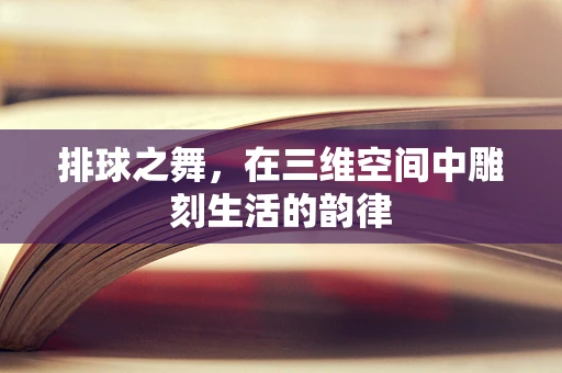 排球之舞，在三维空间中雕刻生活的韵律