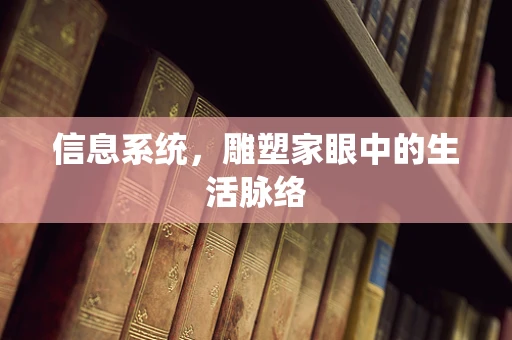信息系统，雕塑家眼中的生活脉络