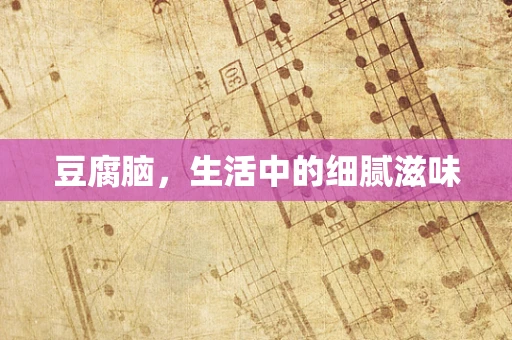 豆腐脑，生活中的细腻滋味
