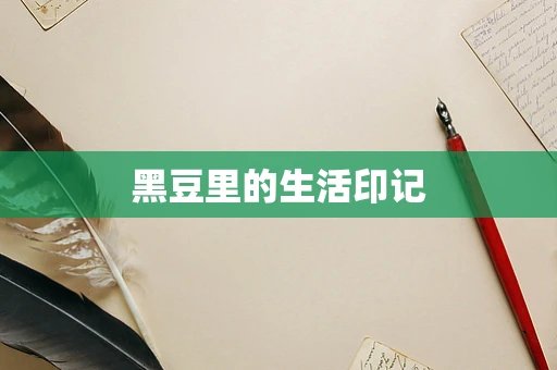 黑豆里的生活印记