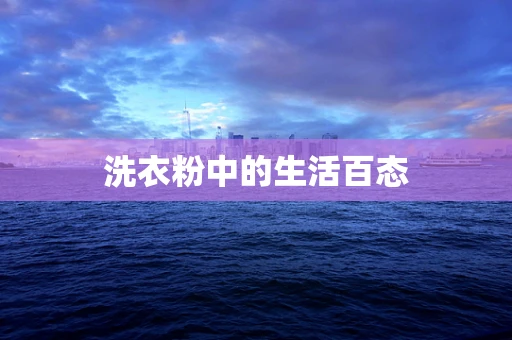 洗衣粉中的生活百态