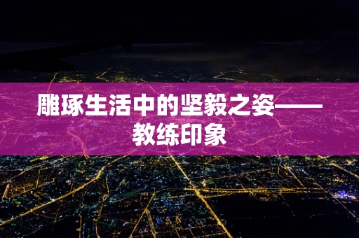 雕琢生活中的坚毅之姿——教练印象