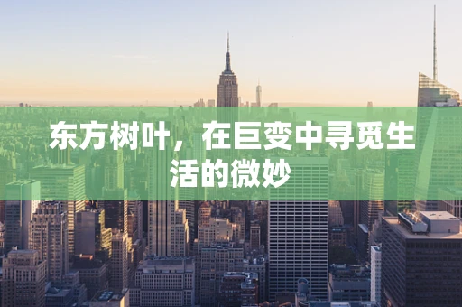 东方树叶，在巨变中寻觅生活的微妙