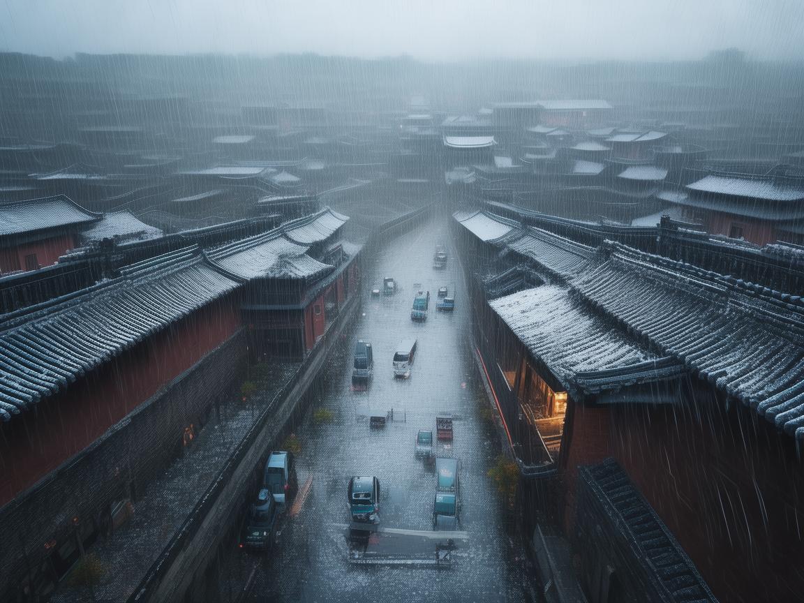 冰雹下的京城，车顶的气泡膜奇观