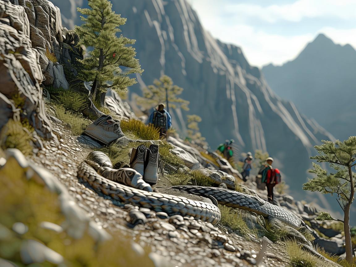 雕塑家的视角，驴友登山奇遇蛇出没的警示